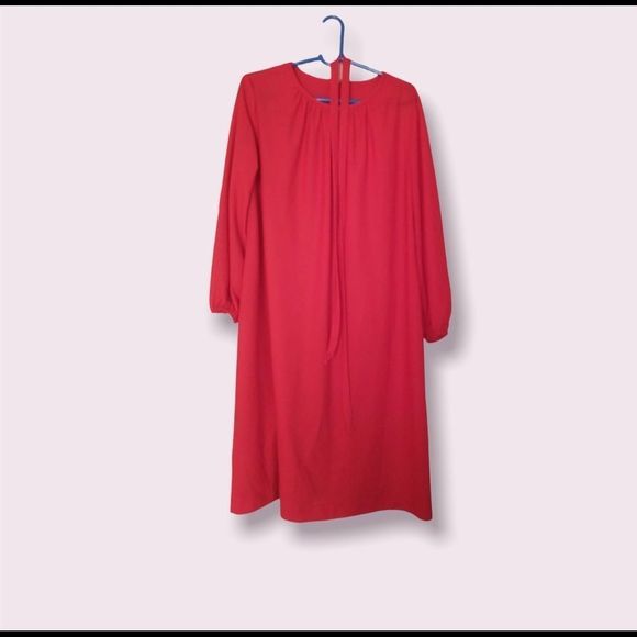 Three R’s Red A Line Belted Vintage Dress - Size 20.5 - Picture 1 of 12